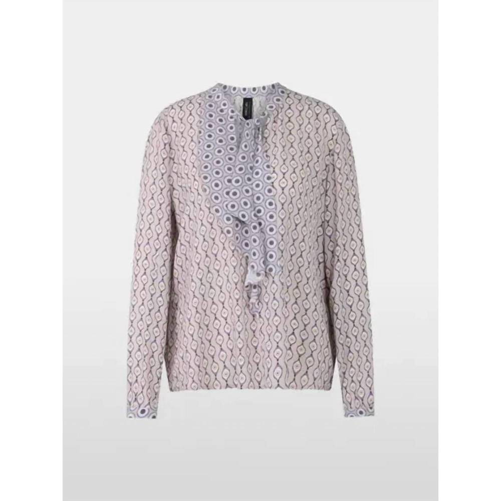 NEW MARC CAIN bow with frill blouse in lavendar print - Picture 4 of 4